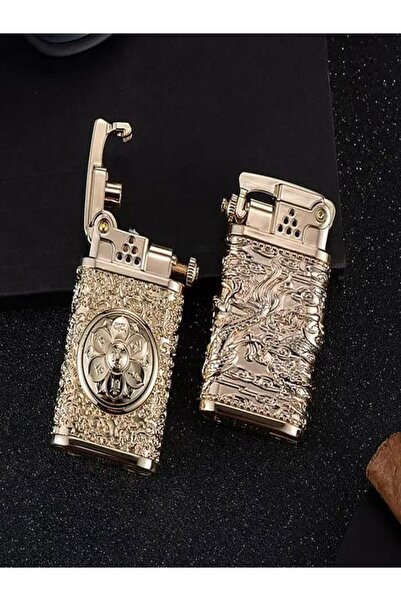 HK GİFT SHOP Çakmaklar Rüzgar Geçirmez Retro Petrol Çakmak Benzin