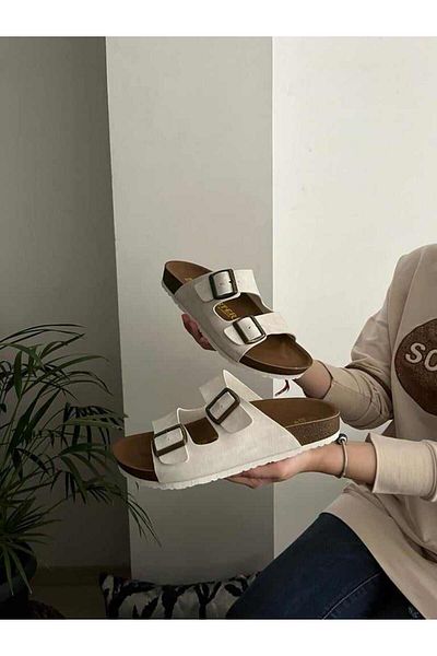 Behtah Kundura Παντόφλες μοντέλου Comfort με ορθοπεδική σόλα από φελλό Unisex με διπλή πόρπη Καθημερινές άνετες παντόφλες εσωτερικού χώρου