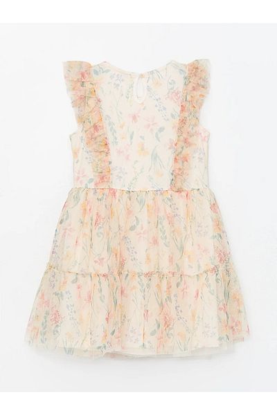 LC Waikiki LCW Kids Bike Collar Floral Girl's Tulle Dress