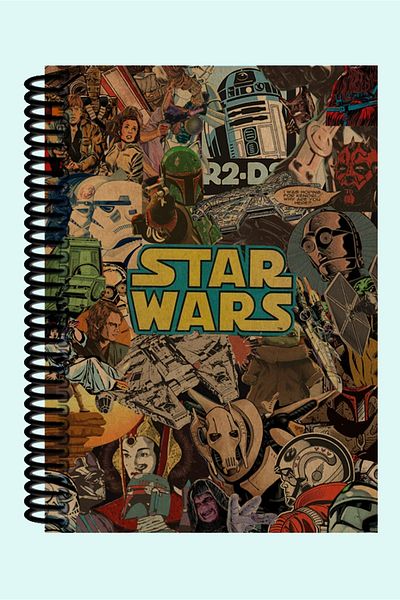 Namgo Caiet de 200 de pagini cadou A5 cu copertă kraft spiralată cu tematică Star Wars