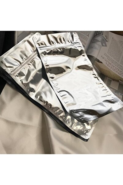 bisaccia 11x18.5 Cm Gümüş Renk Doypack Ön Şeffaf - (5 Adet)