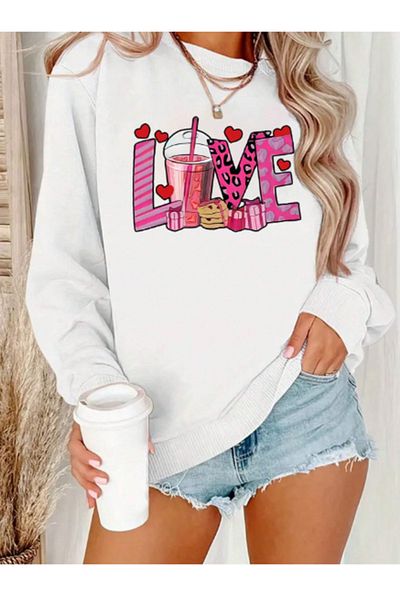MAGORS STIL-X ΒΑΜΒΑΚΙ ΛΕΥΚΟ ΧΡΩΜΑ, LOVE PRINTED OVERSIZE ΕΙΔΙΚΟ ΦΟΥΤΕΡΦΟΡΤΙ ΑΓΑΠΗΜΕΝΟΥ