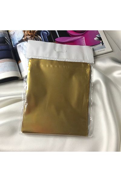 bisaccia 12x17 Cm Luxury Gold Thick Gift Wrap Metalized Bag with Tape - 1 Pack (50 Pieces)