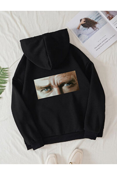 donamod Φούτερ με μαύρη κουκούλα Mustafa Kemal Atatürk Unisex - Ειδικό σχέδιο...