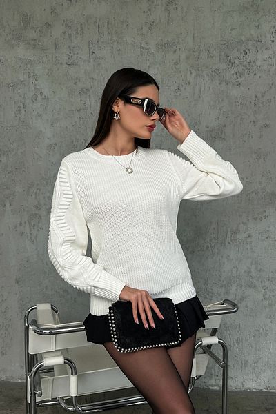 Nosia Pulover de damă cu mânecă lungă, cu mâneci în relief