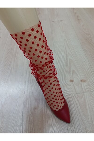 es moda shop Чорапи от тюл с точки Ibiza, червени