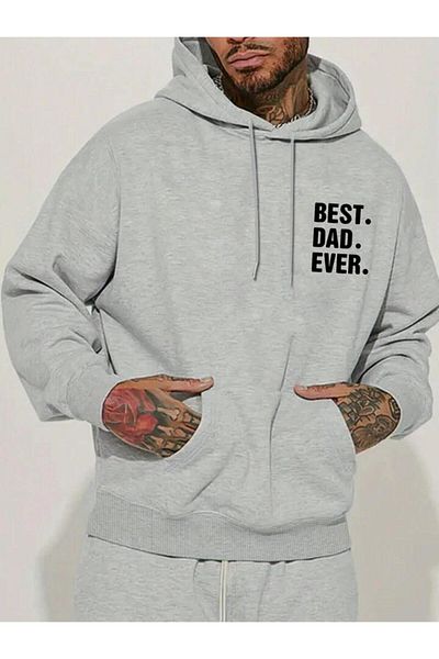 Khione Unisex Best Dad Ever Φούτερ με κουκούλα με κουκούλα με κουκούλα