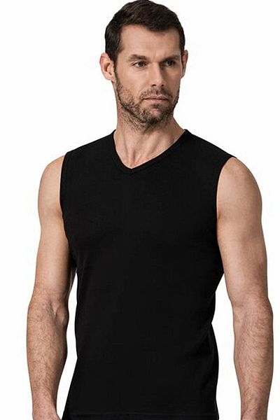 Namaldı Men's Rib Fabric Cotton 0 Sleeve V-Neck Undershirt 3 Pieces