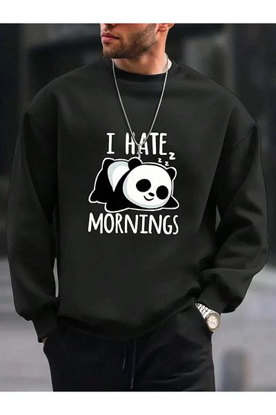 Khione Unisex Ihatemornings εμπριμέ φούτερ με κουκούλα