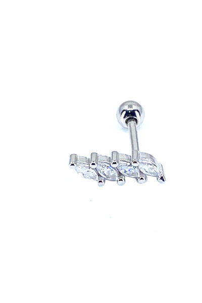 La femme by begum Four Marquise Bow Silver Back Ball Rotating Piercing
