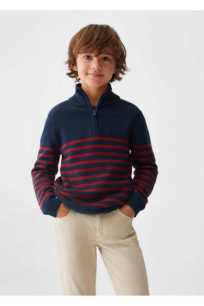 MANGO Kids Pulover Albastru Inchis Pentru Copii