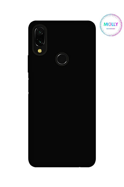 Molly Xiaomi Redmi Note 7 İçin Siyah Liquid İçi Kadife Silikon Kılıf