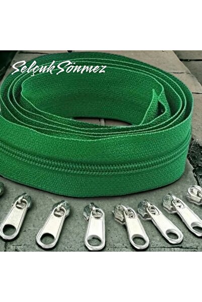 SELÇUK SÖNMEZ Зелен цвят 10 метра цип 20 броя заглавка