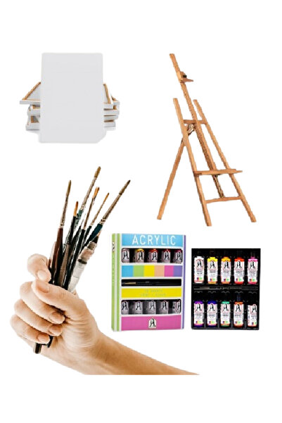 Art Picasso Şovale 175cm 10lu fırça 35x50 tuval 10x40ml monalisa boya