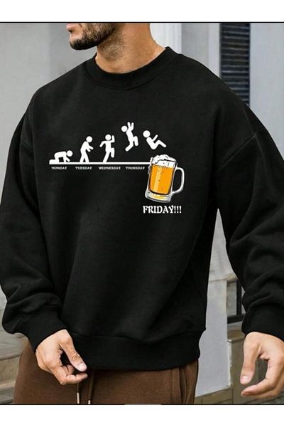 MAGORS STIL-X FRIDAY PRINTED OVERSIZE ΒΑΜΒΑΚΙ ΜΑΥΡΟ ΧΡΩΜΑ ΦΟΥΤΕΡ