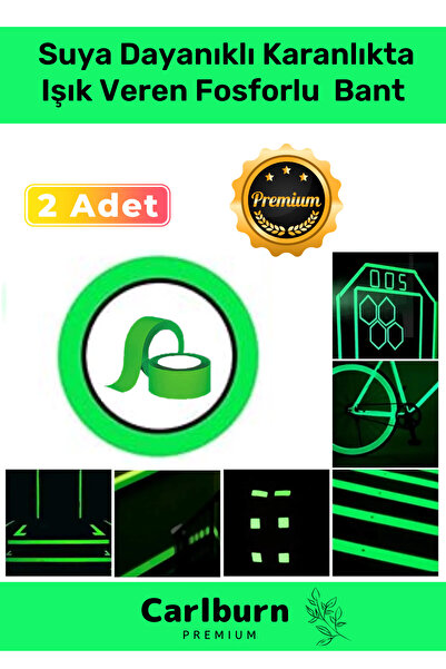Genel Markalar Karanlıkta Işık Veren Yansıyan 8 Metre Fosforlu Yeşil Şerit Ba...
