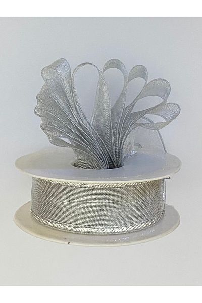 Öztürk Κορδέλα σιφόν ασημί (κορδέλα) 2,5cm x 20μέτρα. Χρώμα: Ασημί.