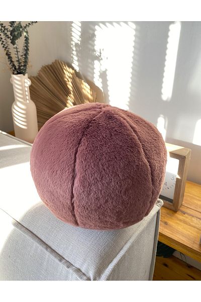 sevaradekor Plush Ball Pillow Redbud Ball yastik