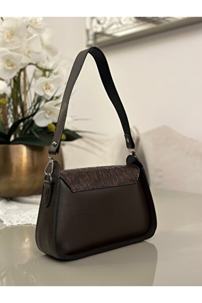 mossi Brown Adjustable Long Smart Faux Leather Women's Handbag