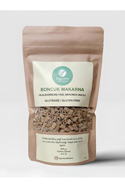 LEGUME Glutensiz Bakliyat Unlu Filizlendirilmiş Yeşil Mercimek Boncuk Makarna 200 Gr.
