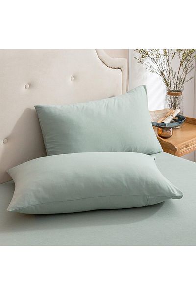 MERTİM Plain Cotton 2-Piece Pillow Case 50x70 Sage