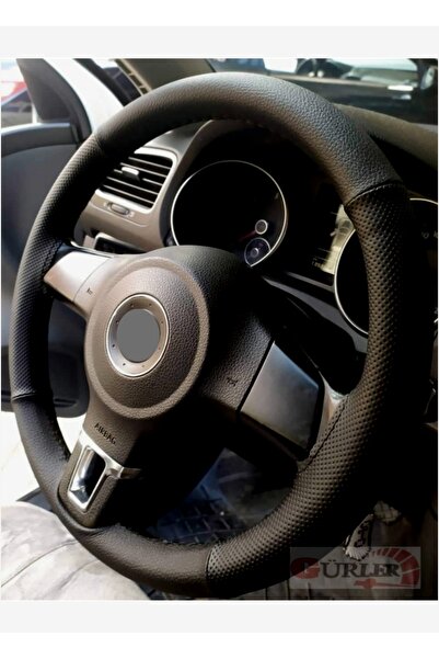 Asegaraj Opel Corsa C Kasa Uyumlu Dikmeli Direksiyon Kılıfı Noktalı-soft Siyah ( 38×105cm )