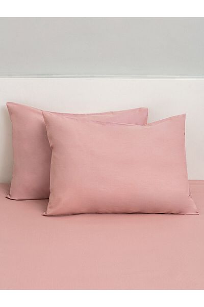 MERTİM Plain Cotton 2-Piece Pillow Case 50x70 Dried Rose
