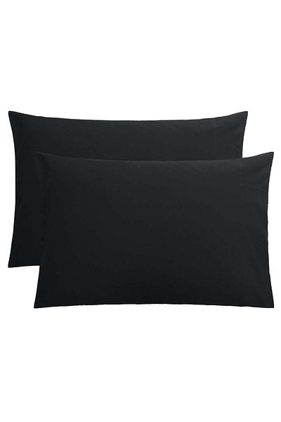 MERTİM Plain Cotton 2-Piece Pillowcase 50x70 Black
