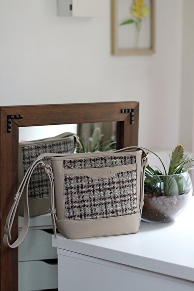 Moom Bag Kadın Vizon Tüvit Ayarlanabilir Askılı Omuz Çantası