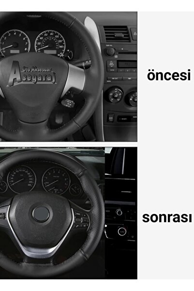 Asegaraj Opel Corsa C Kasa Uyumlu Dikmeli Direksiyon Kılıfı Noktalı-soft Siyah ( 38×105cm )