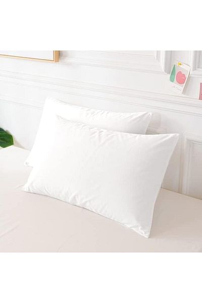 MERTİM Plain Cotton 2-Piece Pillow Case 50x70 White