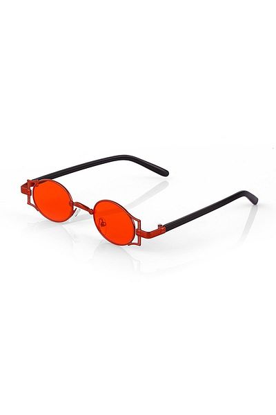 TomyHelf Women's Sunglasses Minimalist Detailed Red Frame Red Glass