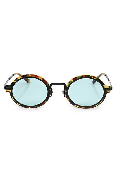 TomyHelf Women's Sunglasses Green Glass Patterned Frame