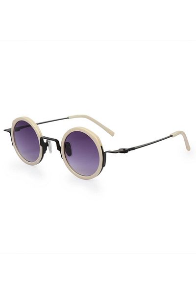 TomyHelf Women's Sunglasses with Purple Lenses and White Frames