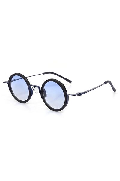 TomyHelf Women's Sunglasses with Blue Lens and Black Frame