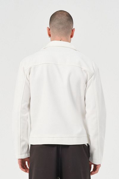 RELAXL Men's Stamped Sports Jacket Seasonal Zippered Ecru Regular Fit