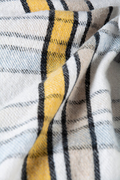 ADEGO Sarı Regular Kalıp Gömlek Yaka Ekoseli Oduncu Gömlek