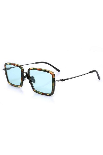 TomyHelf Women's Sunglasses with Green Glass and Camouflage Frame
