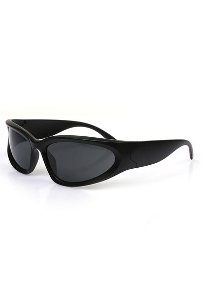 TomyHelf Unisex Sunglasses with Black Glass and Black Frame