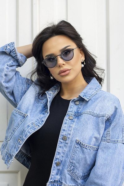 TomyHelf Women's Sunglasses Transparent Blue Frame Blue Glass