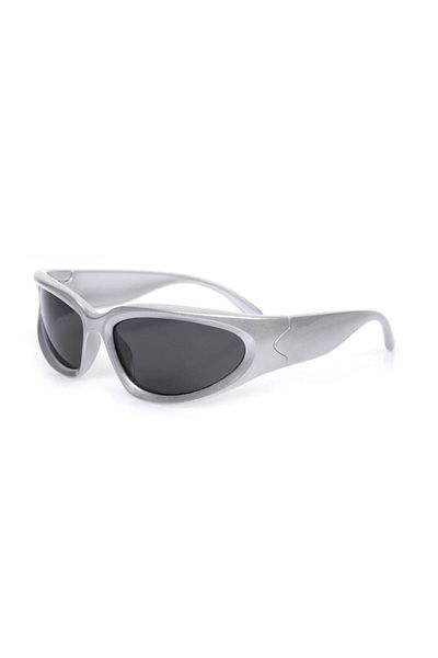 TomyHelf Cycling Glasses Gray Frame Blue Mirrored Wind Protection