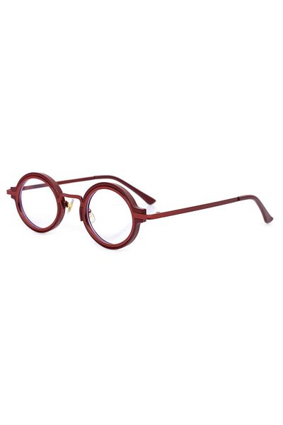 TomyHelf Red Frame Blue Light Protected Oval Glasses 9909c7