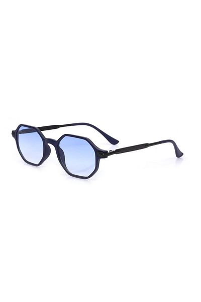 TomyHelf Uv400 Protected Dark Blue Frame Blue Gradient Glass Geometric Women's Sunglasses