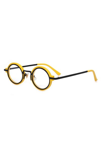 TomyHelf Blue Light Protective Yellow Frame Oval Glasses