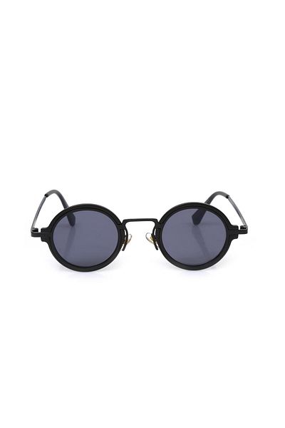 TomyHelf Uv400 Protected Black Frame Black Glass Round Women's Sunglasses