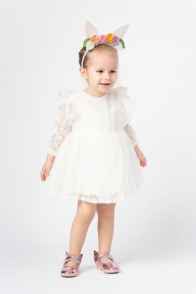 Banamio Elise Baby Girl Child Lace Detailed Embroidery Tulle Dress
