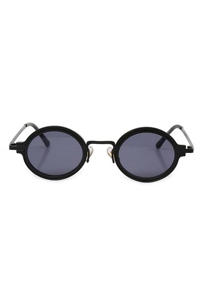 TomyHelf Uv400 Protected Black Frame Black Glass Oval Women's Sunglasses