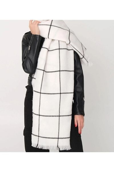 Wearflawless Eșarfă groasă în carouri cu model de linie