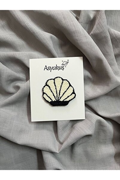 asyakuş مشبك أوتوماتيكي مطرز يدويًا من Efsarstudio باللون الأسود