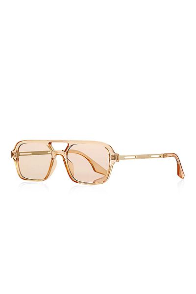 REN Nude Frame Nude Glass Rectangle Women's Sunglasses
